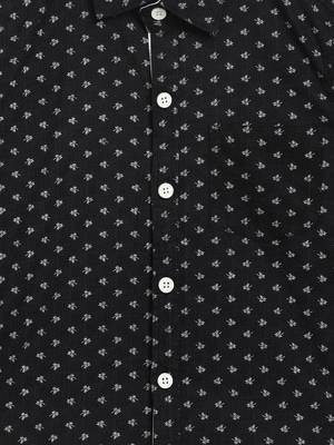 Black printed cotton kids-tops 3