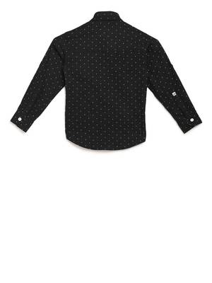 Black printed cotton kids-tops 2