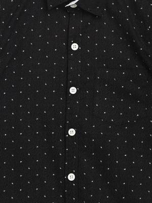 Black printed cotton kids-tops 3