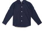 Blue printed cotton kids-tops