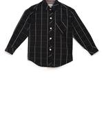 Black plain cotton kids-tops