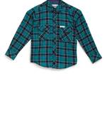 Green plain cotton kids-tops