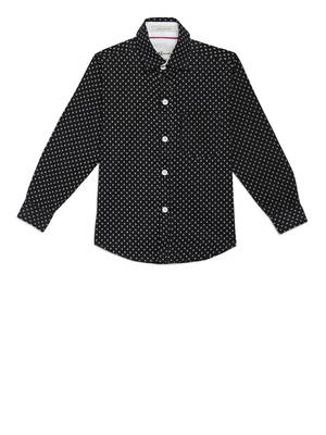 Black printed cotton kids-tops 1