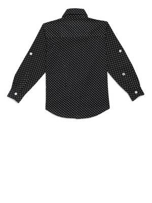 Black printed cotton kids-tops 2