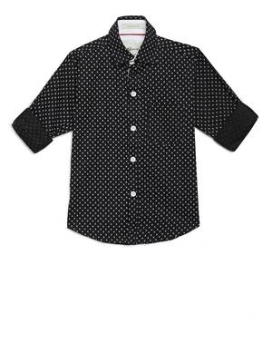 Black printed cotton kids-tops 3