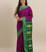CLASSICATE from the house of The Chennai Silks Violet Kalyani Polycotton Saree With Running Blouse