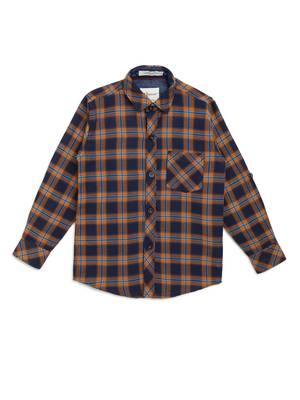 Orange plain cotton kids-tops 1