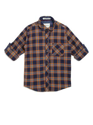 Orange plain cotton kids-tops 3