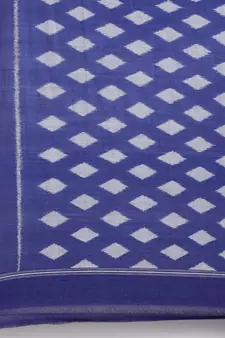 CLASSICATE from the house of The Chennai Silks Off-White Ikat Pochampally Pure Cotton Saree With Running Blouse