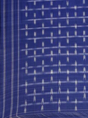 CLASSICATE from the house of The Chennai Silks Off-White Ikat Pochampally Pure Cotton Saree With Running Blouse 5