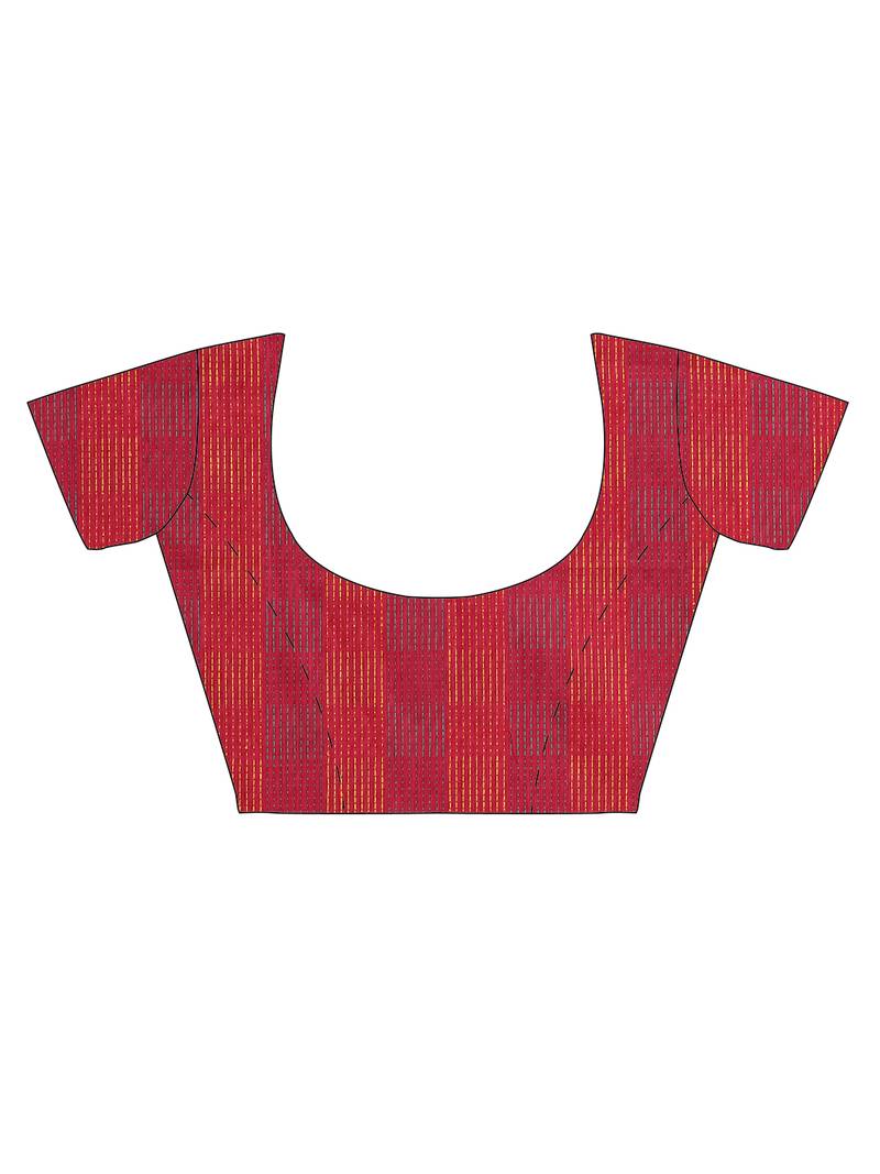 CLASSICATE from the house of The Chennai Silks Off-White Ikat Pochampally Pure Cotton Saree With Running Blouse