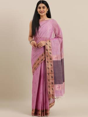 CLASSICATE from the house of The Chennai Silks Purple Coimbatore Pure Cotton Saree With Running Blouse 1