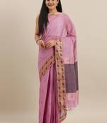 CLASSICATE from the house of The Chennai Silks Purple Coimbatore Pure Cotton Saree With Running Blouse