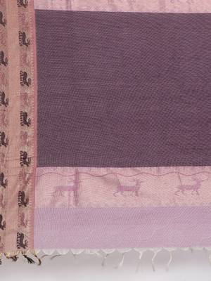 CLASSICATE from the house of The Chennai Silks Purple Coimbatore Pure Cotton Saree With Running Blouse 5