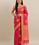 CLASSICATE from the house of The Chennai Silks Red Coimbatore Pure Cotton Saree With Running Blouse