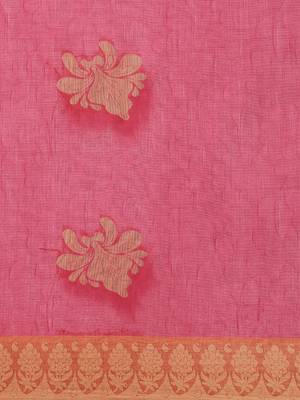 CLASSICATE from the house of The Chennai Silks Red Coimbatore Pure Cotton Saree With Running Blouse 4