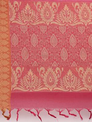 CLASSICATE from the house of The Chennai Silks Red Coimbatore Pure Cotton Saree With Running Blouse 5