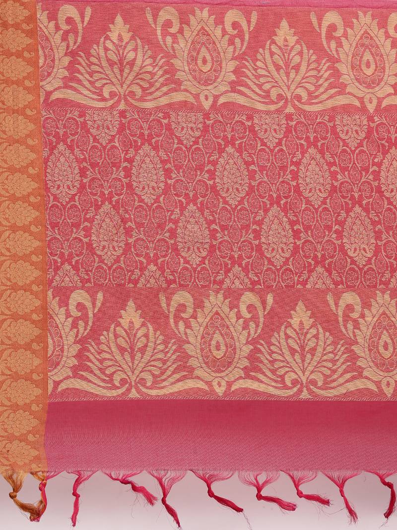 CLASSICATE from the house of The Chennai Silks Red Coimbatore Pure Cotton Saree With Running Blouse