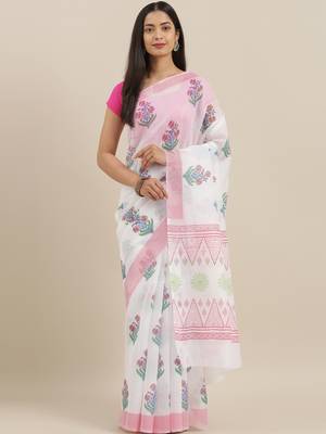 CLASSICATE from the house of The Chennai Silks Off-White Venkatagiri Pure Cotton Saree 1