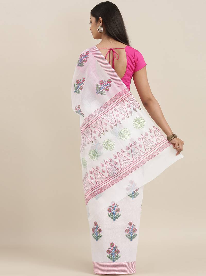 CLASSICATE from the house of The Chennai Silks Off-White Venkatagiri Pure Cotton Saree