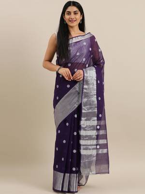 Classicate From The House Of The Chennai Silks Violet Venkatagiri Pure Cotton Saree Without Blouse 1