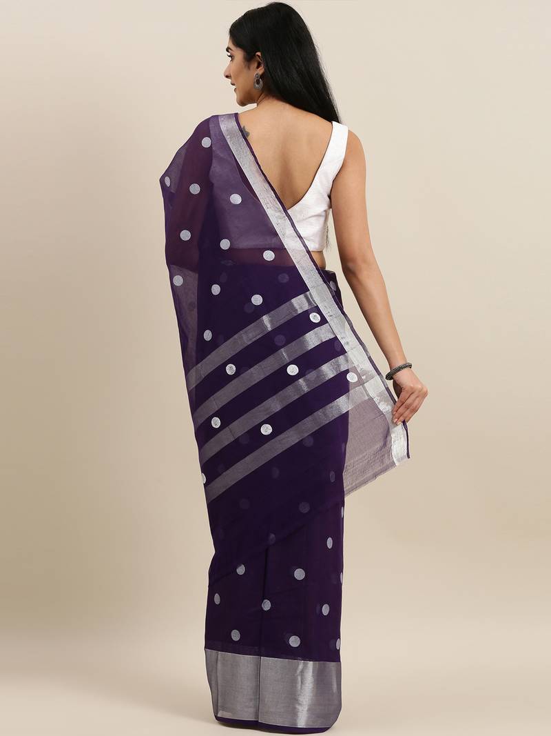 Classicate From The House Of The Chennai Silks Violet Venkatagiri Pure Cotton Saree Without Blouse