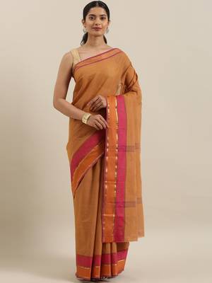 CLASSICATE from the house of The Chennai Silks Brown Chettinad Pure Cotton Saree 1