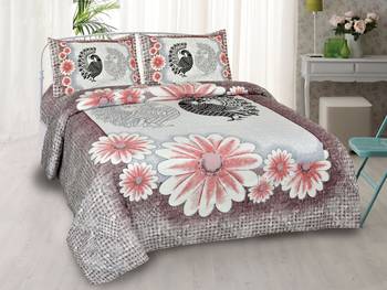 ridan cotton multicolour printed king size double bed sheet with pillow cover 1