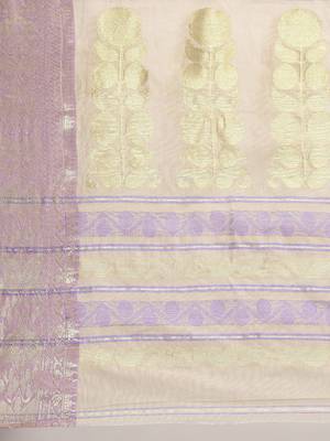 CLASSICATE from the house of The Chennai Silks Beige Bengal Tant Pure Cotton Saree Without Blouse 4