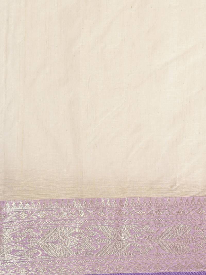 CLASSICATE from the house of The Chennai Silks Beige Bengal Tant Pure Cotton Saree Without Blouse