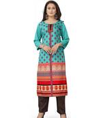 latest green crepe kurti