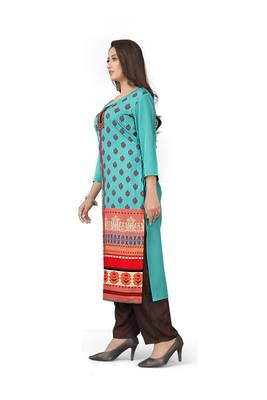 latest green crepe kurti 2