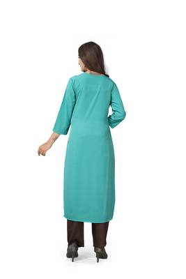 latest green crepe kurti 3