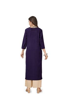 Latest beige crepe kurti 3
