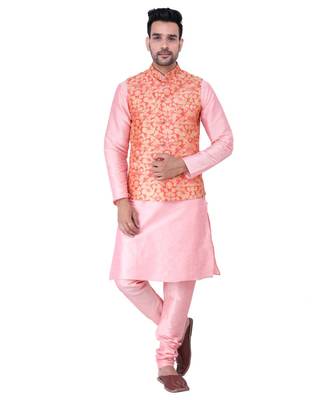 multicolor dupion silk MENS KURTA 1