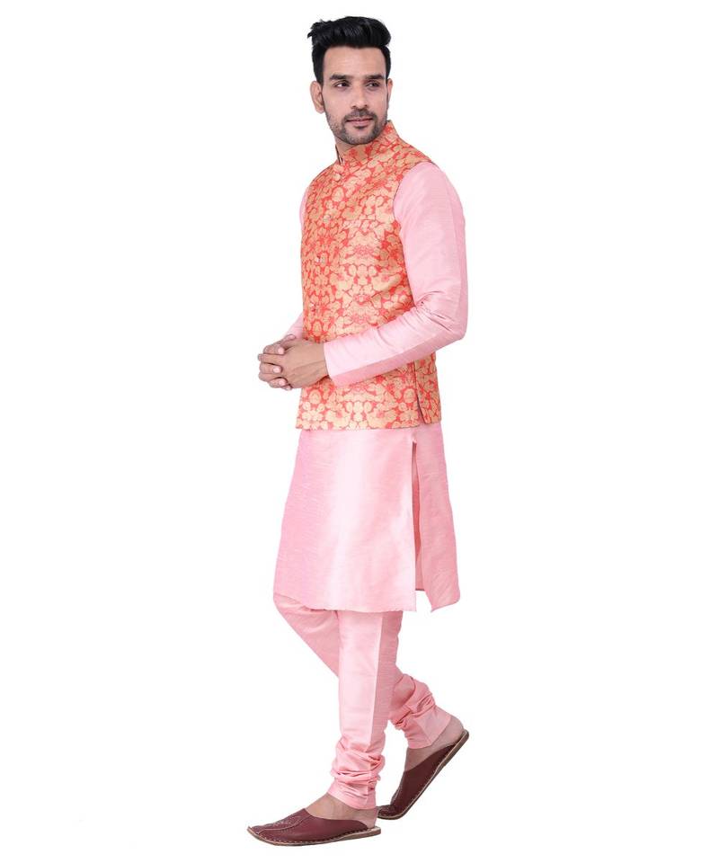 multicolor dupion silk MENS KURTA