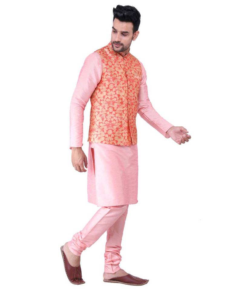 multicolor dupion silk MENS KURTA