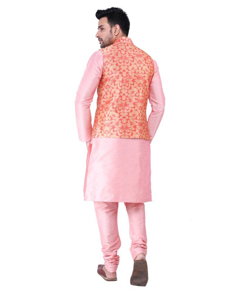 multicolor dupion silk MENS KURTA
