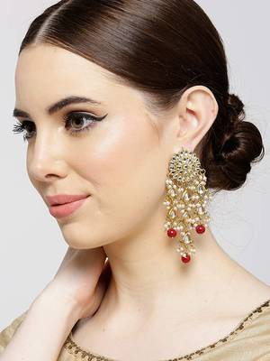 Traditional Kundan Pearl Earrings & For Women  3
