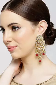 Traditional Kundan Pearl Earrings & For Women 