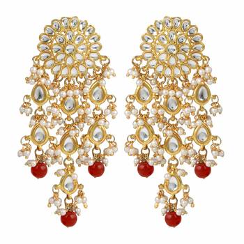 Traditional Kundan Pearl Earrings & For Women  1