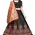 Mameraa Black Jacquard Silk Semi-stitched Lehenga Choli
