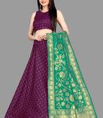 Mameraa Jacquard Silk Semi-Stitched Lehenga Choli