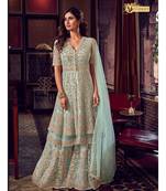 Embroidered With Stone Work Net Dress Material for Women Semi-Stitched