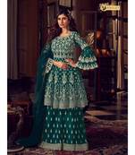 Embroidered With Stone Work Net Dress Material for Women Semi-Stitched