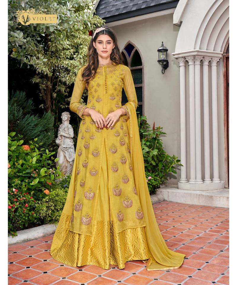 Embroidered Jacquard Dress Material for Women Semi-Stitched - Shree  Sarvottam - 3485119