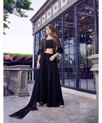 Embroidered Georgette Dress Material for Women Semi-Stitched 1