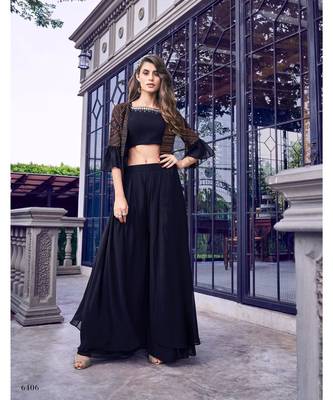 Embroidered Georgette Dress Material for Women Semi-Stitched 2