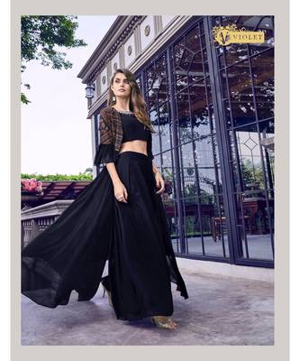 Embroidered Georgette Dress Material for Women Semi-Stitched 3
