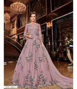 Embroidered With Stone Work Net Gown for Women Semi-Stitched